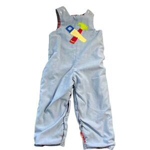 The Bailey Boys Hammer/saw and train Reversible longalls size 2T
